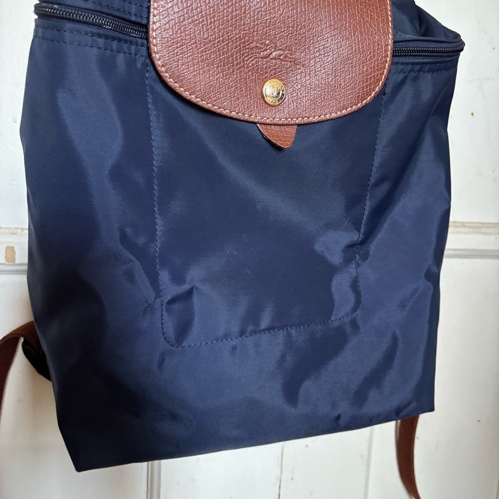 Longchamp Le Pliage Nylon Canvas Backpack in Navy - Picture 2 of 9